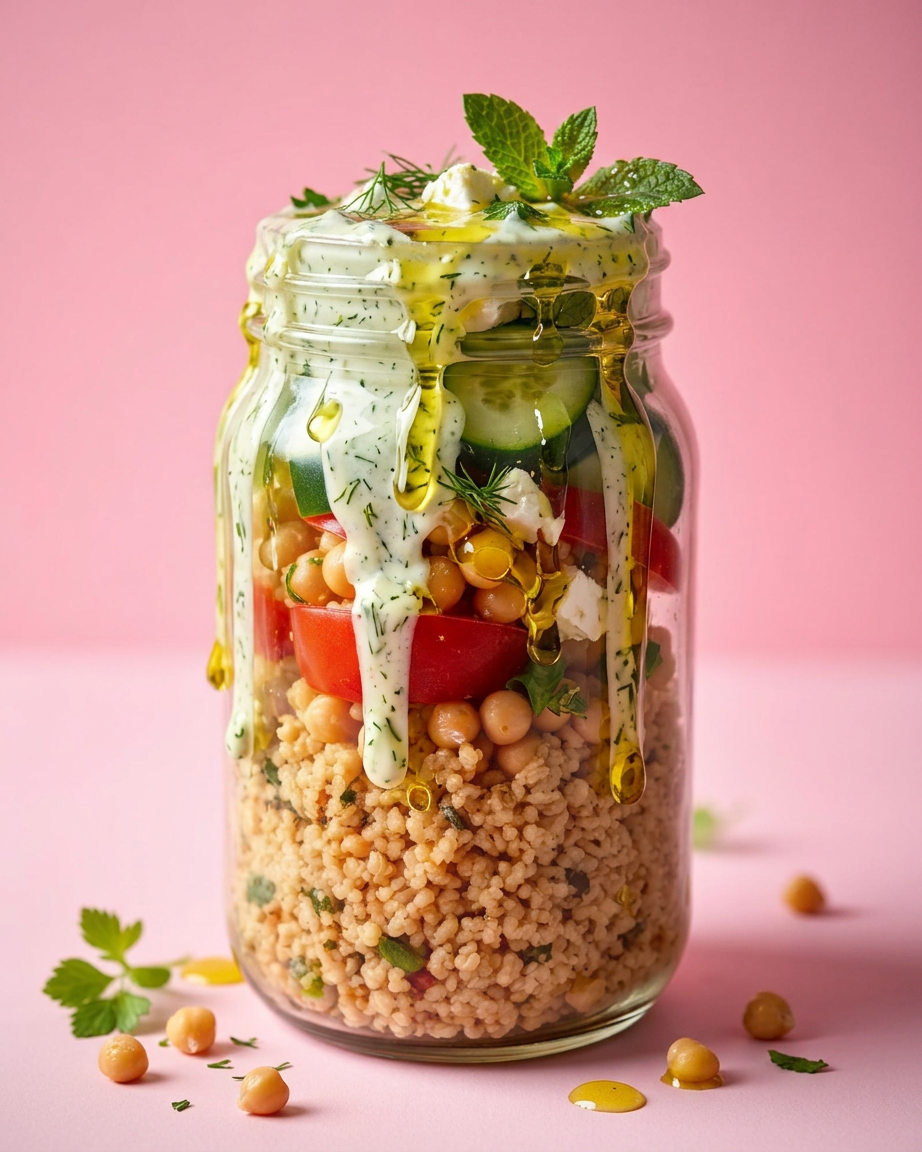 Ensalada mediterránea con cuscús y feta
