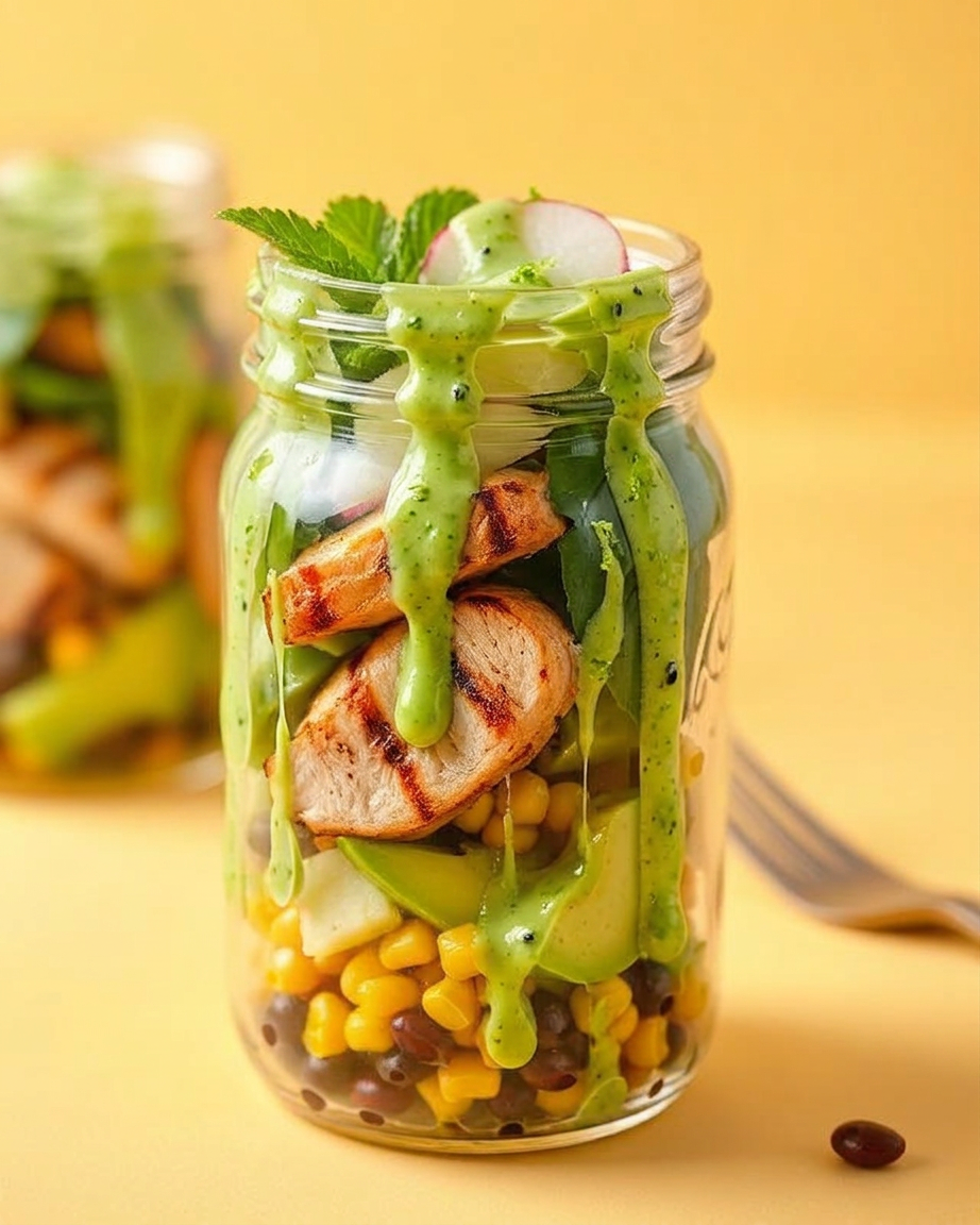 Bowl de pollo grillado, maíz y aguacate